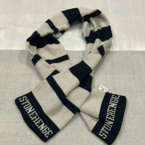 [7*56”]Stonehenge 100 Acrylic Black/Gray White  Band Men Scarf